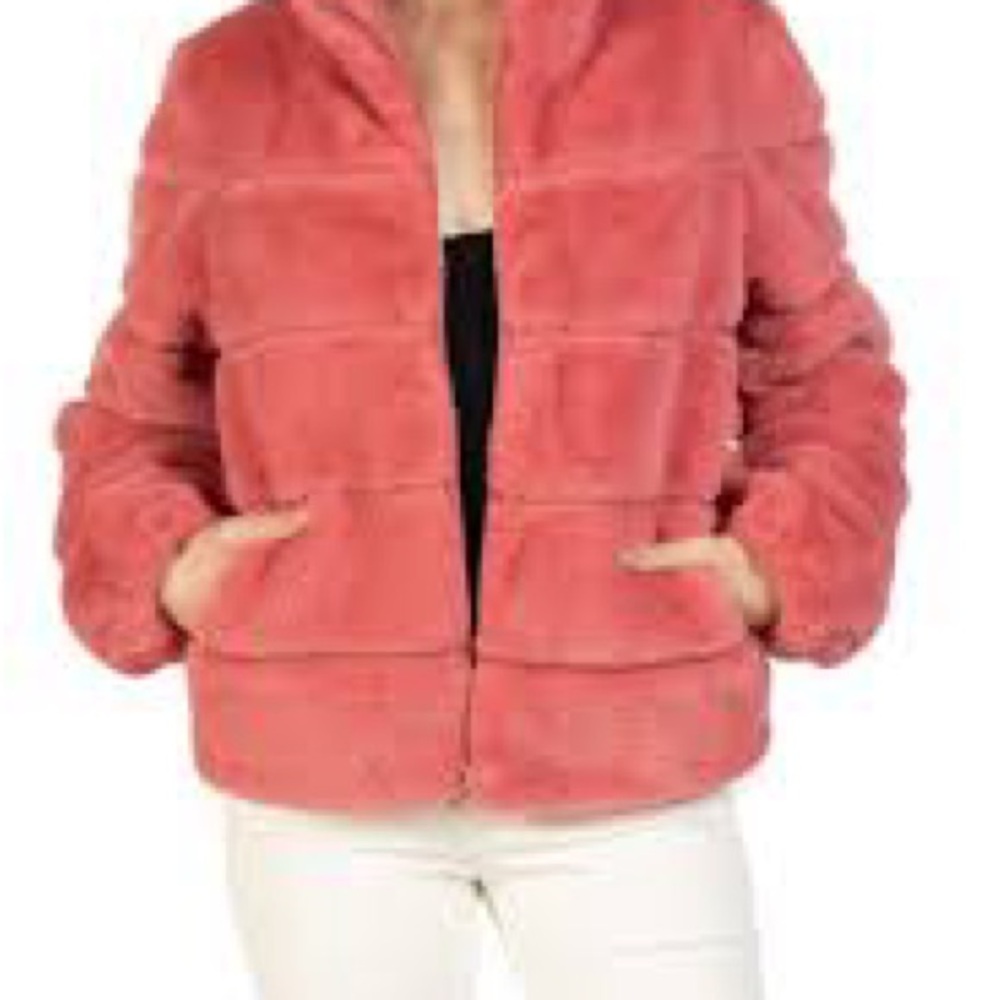 Love Token Coral Faux Fur Jacket